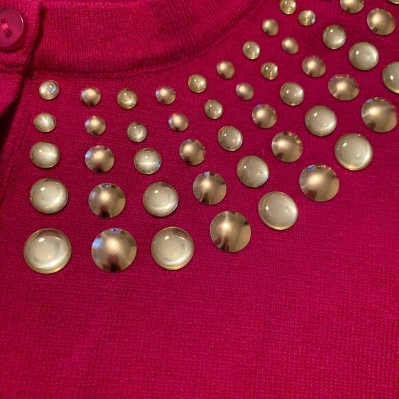 Top Knits Fuchsia Pink Front Button Down Cardigan - Picture 3 of 5